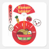 STICKER CARRÉ STYLE KAWAII DE RAMEN LOVER (Devant)