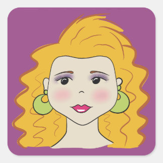 Sticker Carré Style rétro