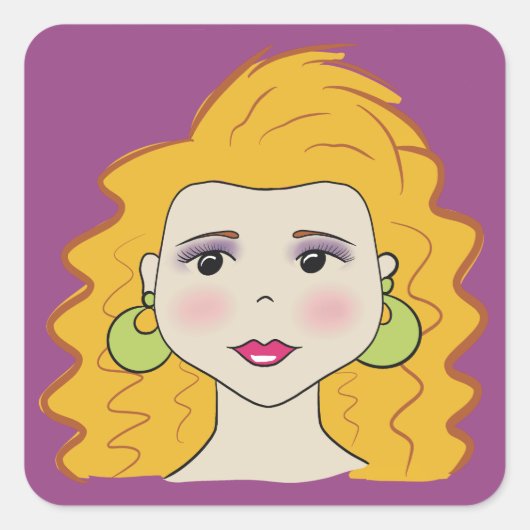 Sticker Carré Style rétro (Devant)