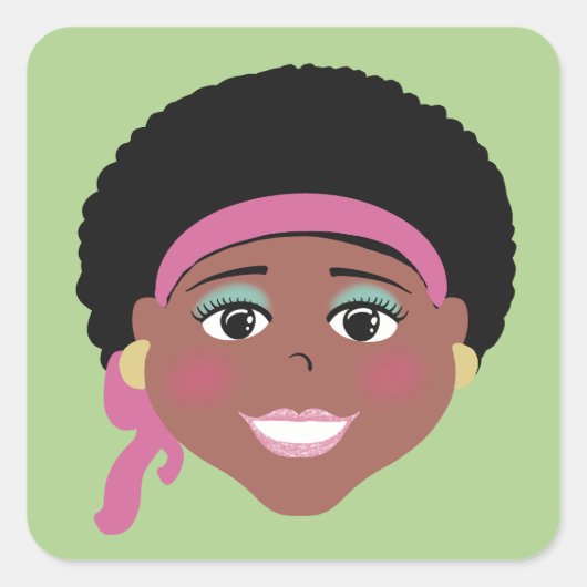 Sticker Carré Style rétro (Devant)