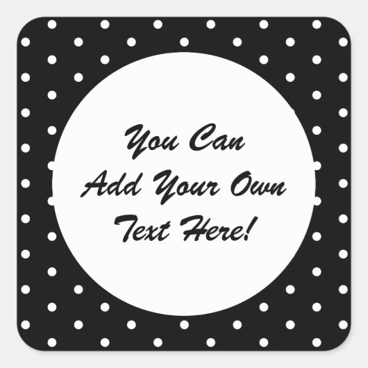 Sticker Carré Style rétro Noir et blanc Pois rétro (Devant)