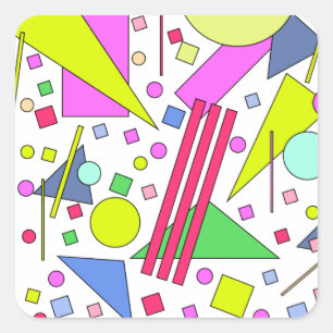 Sticker Carré Style rétro Vintage des années 80 et 90