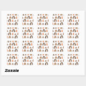 Sticker Carré Style simple Pastel Rainbow pour enfants (Feuille)