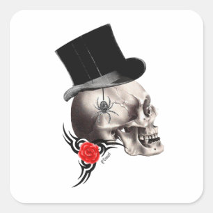 Sticker Carré Style tatouage gothique amusant