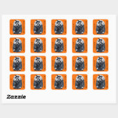 Sticker Carré Style Tatouage Moonlit Sorcière Pumpkin Patch (Feuille)