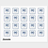 Sticker Carré Style tendance Blue Floral Bow (Feuille)