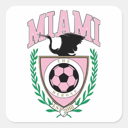 Sticker Carré Style Varsity de football de Miami (Devant)