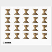 Sticker Carré Style vinyle abstrait argenté cool (Feuille)