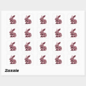 Sticker Carré Style vinyle abstrait rose vif (Feuille)