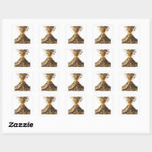 Sticker Carré Style vinyle argent mignon (Feuille)