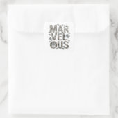 Sticker Carré Style vinyle MARVELOUS argenté gras (Sac)