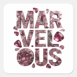 Sticker Carré Style vinyle rose merveilleux unique