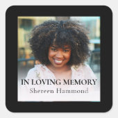Sticker Carré Stylish Black Square Photo Funeral (Devant)
