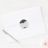 Sticker Carré Stylized Rain Cloud with Falling Rain and Puddle (Enveloppe)