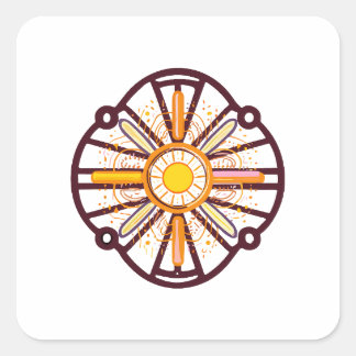 Sticker Carré stylo en bois de mandala