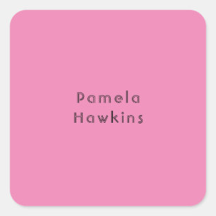 Sticker Carré Stylo rose clair féminin rétro vintage