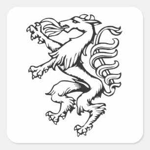 Sticker Carré Styrie Armoiries de Panther Lineart Autriche