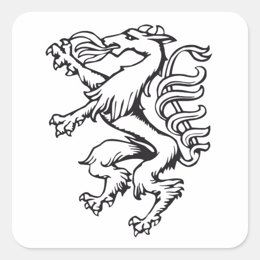 Sticker Carré Styrie Armoiries de Panther Lineart Autriche (Devant)