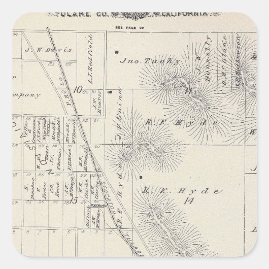 Sticker Carré Subdivisions Pioneer Land Co (Devant)