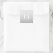 Sticker Carré Subtil Gray Gradient Nom de famille Monogramme (Sac)