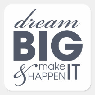 Sticker Carré Succès rêveur de motivation de travail