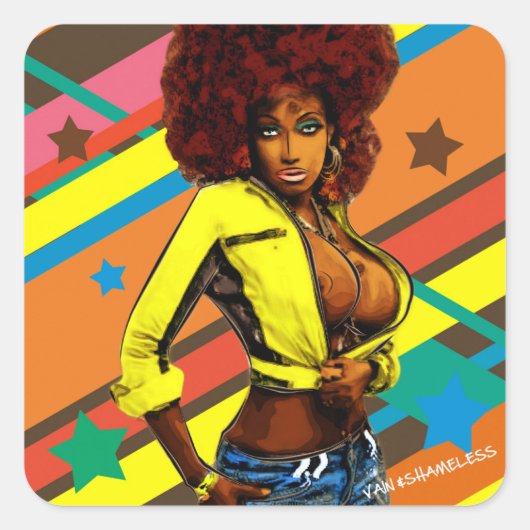 Sticker Carré Sucre Brown (Devant)