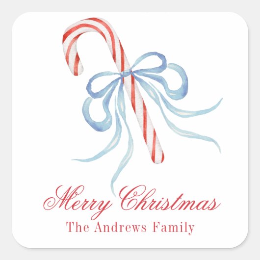 Sticker Carré Sucre de canne de fond d'aquarelle (Devant)