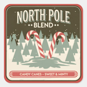 Sticker Carré Sucre de canne de Noël festif