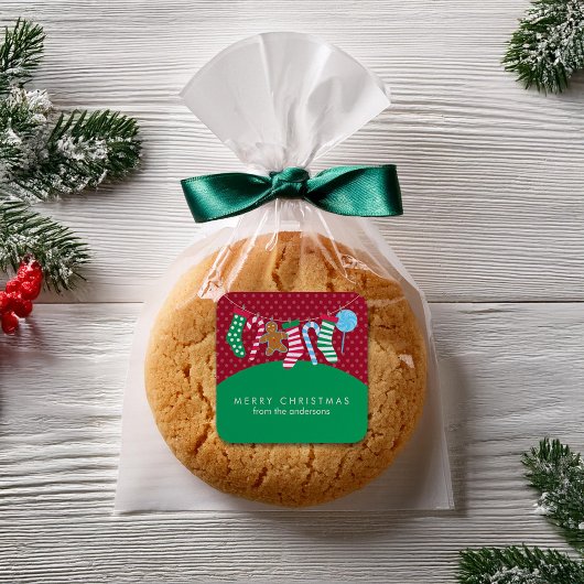 Sticker Carré Sucres de canne et stocks Noël