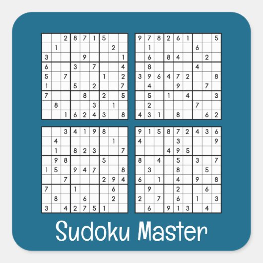 Sticker Carré Sudoku Puzzles Design (Devant)