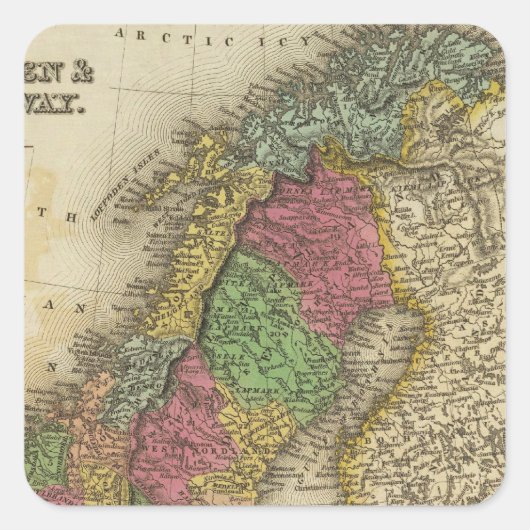 Sticker Carré Suède et Norvège (Devant)