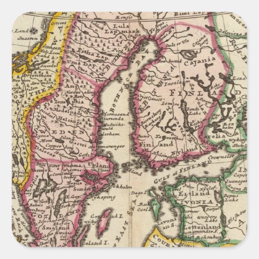 Sticker Carré Suède et Norvège 6 (Devant)