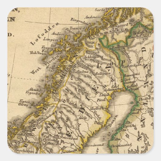 Sticker Carré Suède, Norvège et Finlande (Devant)