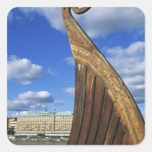Sticker Carré Suède, Stockholm, port, depuis Gamla Stan,