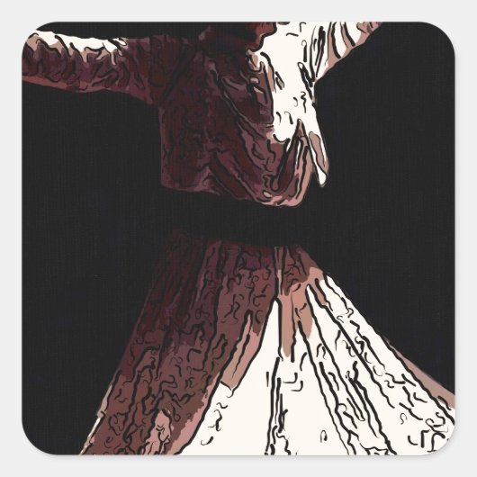 Sticker Carré sufi boy whirling (Devant)
