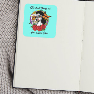 Sticker Carré Sugar Skuls Art Nouveau Bookplate