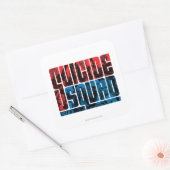 Sticker Carré Suicide Squad | et logo bleu (Enveloppe)