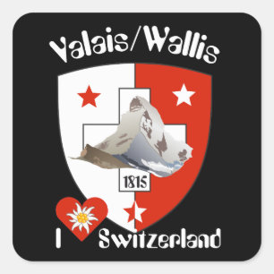 Sticker Carré Suisse de Suisse Svizzera Svizra Switzerland colle