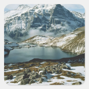 Sticker Carré Suisse, Grindelwald, Alpes bernoises, Vue