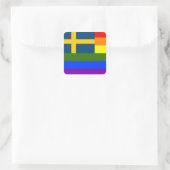 STICKER CARRÉ SUISSE LGBT RAINBOW FLAG SWEDEN PRIME (Sac)