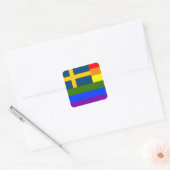 STICKER CARRÉ SUISSE LGBT RAINBOW FLAG SWEDEN PRIME (Enveloppe)