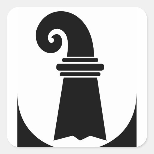 Sticker Carré suisse région canton Bâle Drapeau Stadt (Devant)