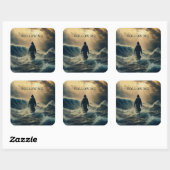 Sticker Carré Suivez-moi - Jésus Christ Cite la foi chrétienne (Feuille)