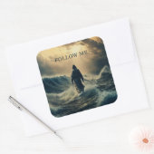 Sticker Carré Suivez-moi - Jésus Christ Cite la foi chrétienne (Enveloppe)