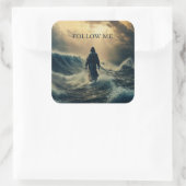 Sticker Carré Suivez-moi - Jésus Christ Cite la foi chrétienne (Sac)