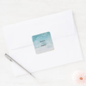 Sticker Carré Summer Blue Beach Wedding (Enveloppe)