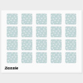 Sticker Carré Summer Boho Blue White Daisy Flowers (Feuille)