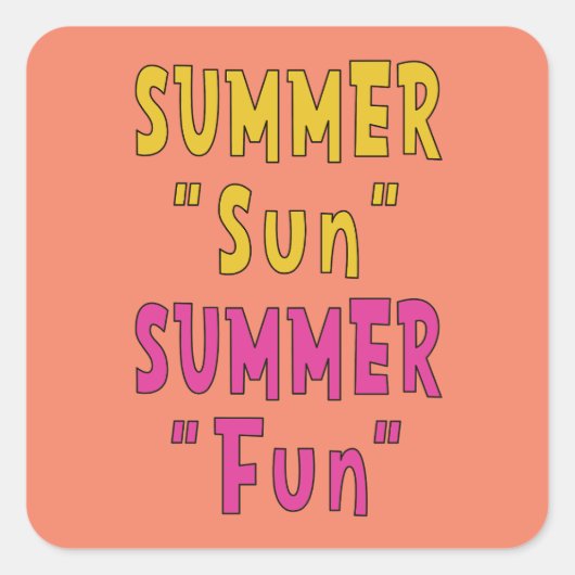 Sticker Carré Summer Sun Summer Fun (Devant)
