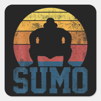 Sticker Carré Sumo lutte Sumo lutteur Vintage