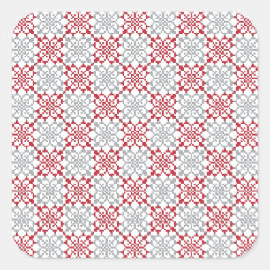 Sticker Carré SUN traditionnel letton motif géométrique III